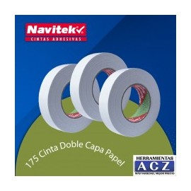 CINTA DOBLE CARA BLANCA 1/2" X 10M NAVITEK MOD. N17712